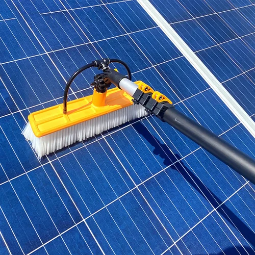 Solar panel cleaning brush for PV module maintenance